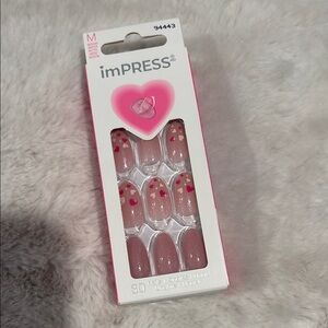 NEW imPRESS Pink Heart Nail Set